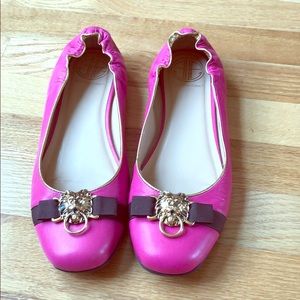 Lilly Pulitzer pink leather flat